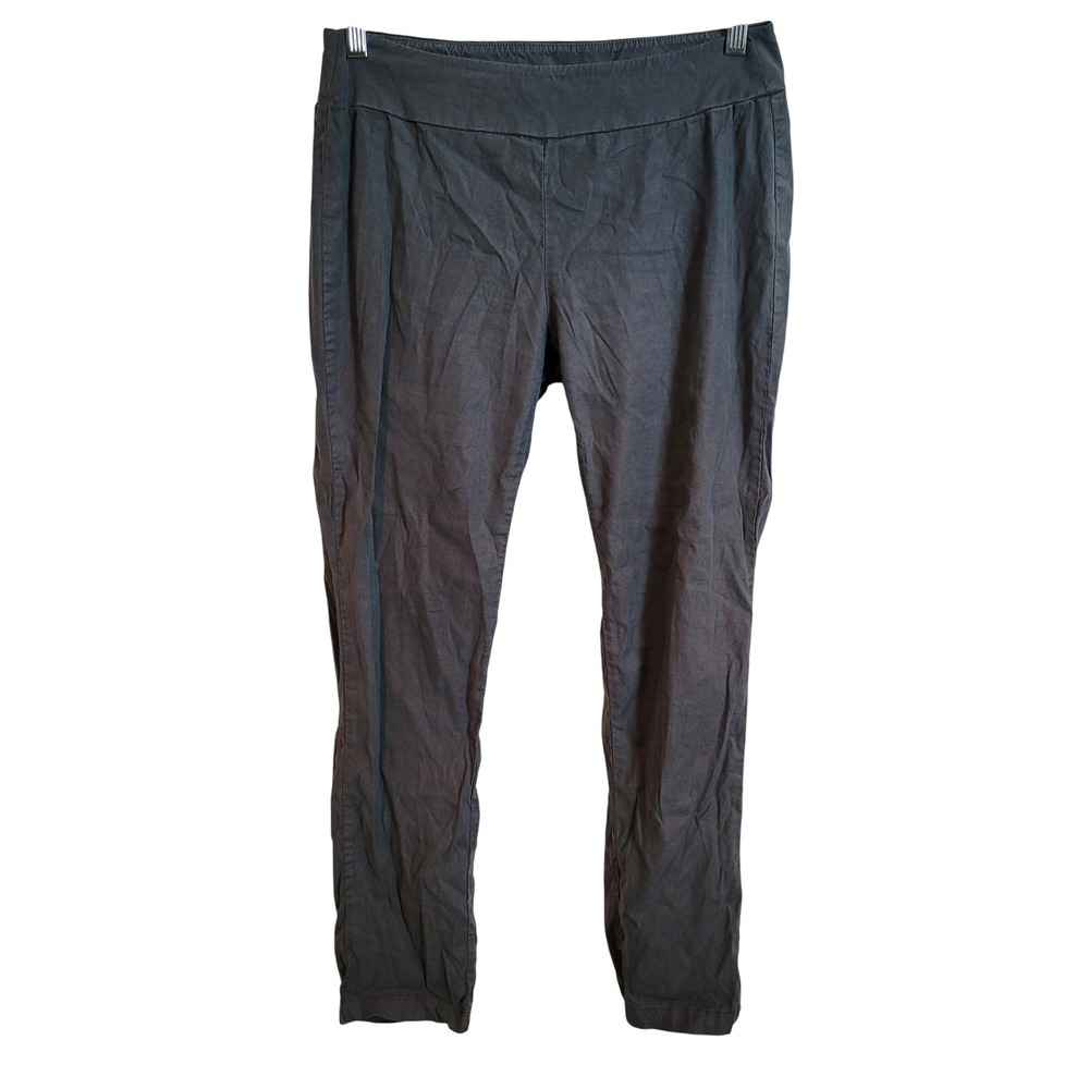 Cut Loose Womens Linen Blend Tapered Pull On Pants Gray Size‎ Medium Minimalist